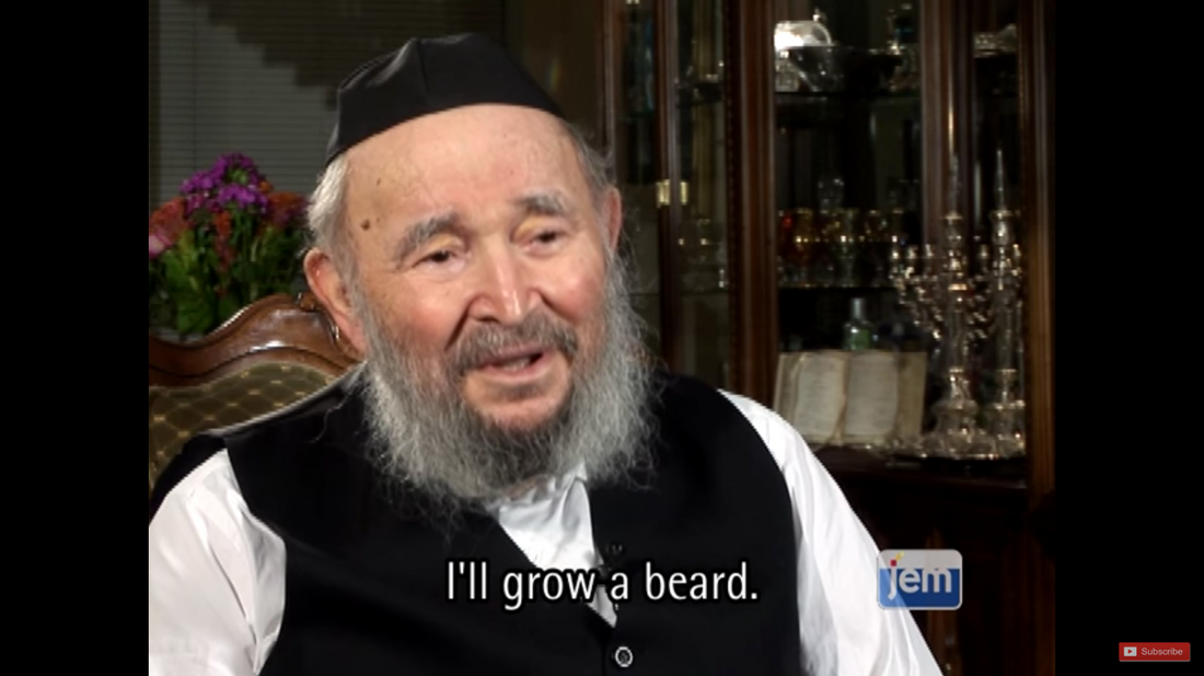 He asked for a blessing of Torah and Wealth together... the Rebbe said to grow a beard