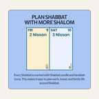 Plan Shabbat with more shalom: Shabbat candle and havdalah icons on the Giant Jewish Calendar 2027