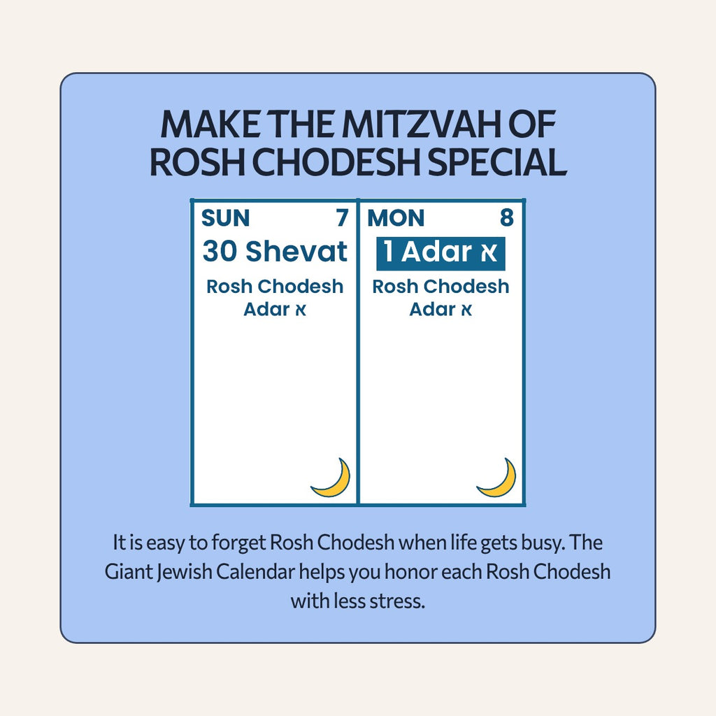 Make the mitzvah of Rosh Chodesh special: Rosh Chodesh Adar on the Giant Jewish Calendar 2027