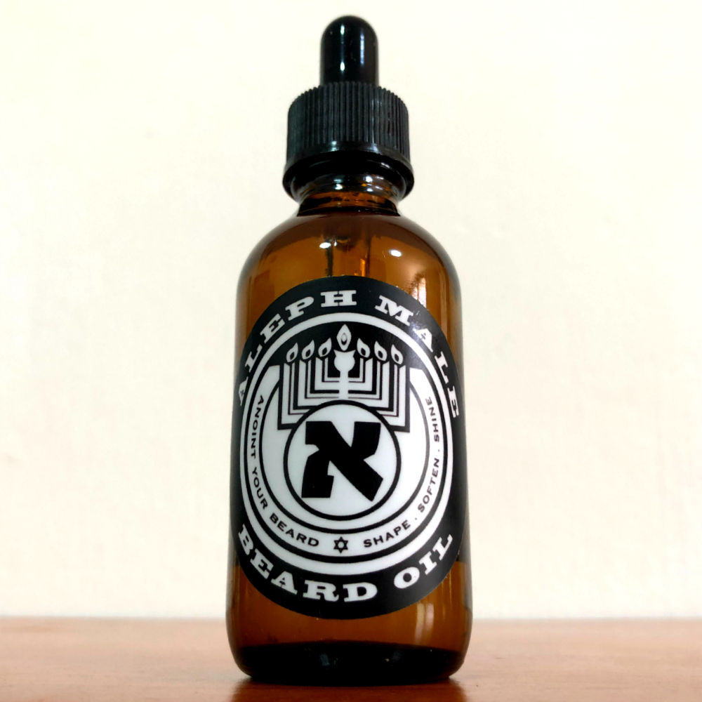 Yesod Unscented Beard Oil bottle by Aleph Male — fragrance-free, natural oils from Israel