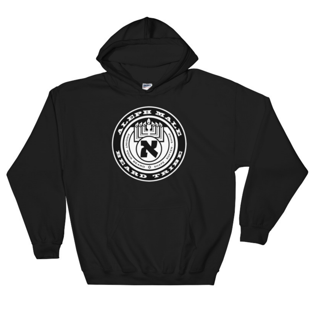 Aleph Male branded hoodie — official Jerusalem beard care brand apparel