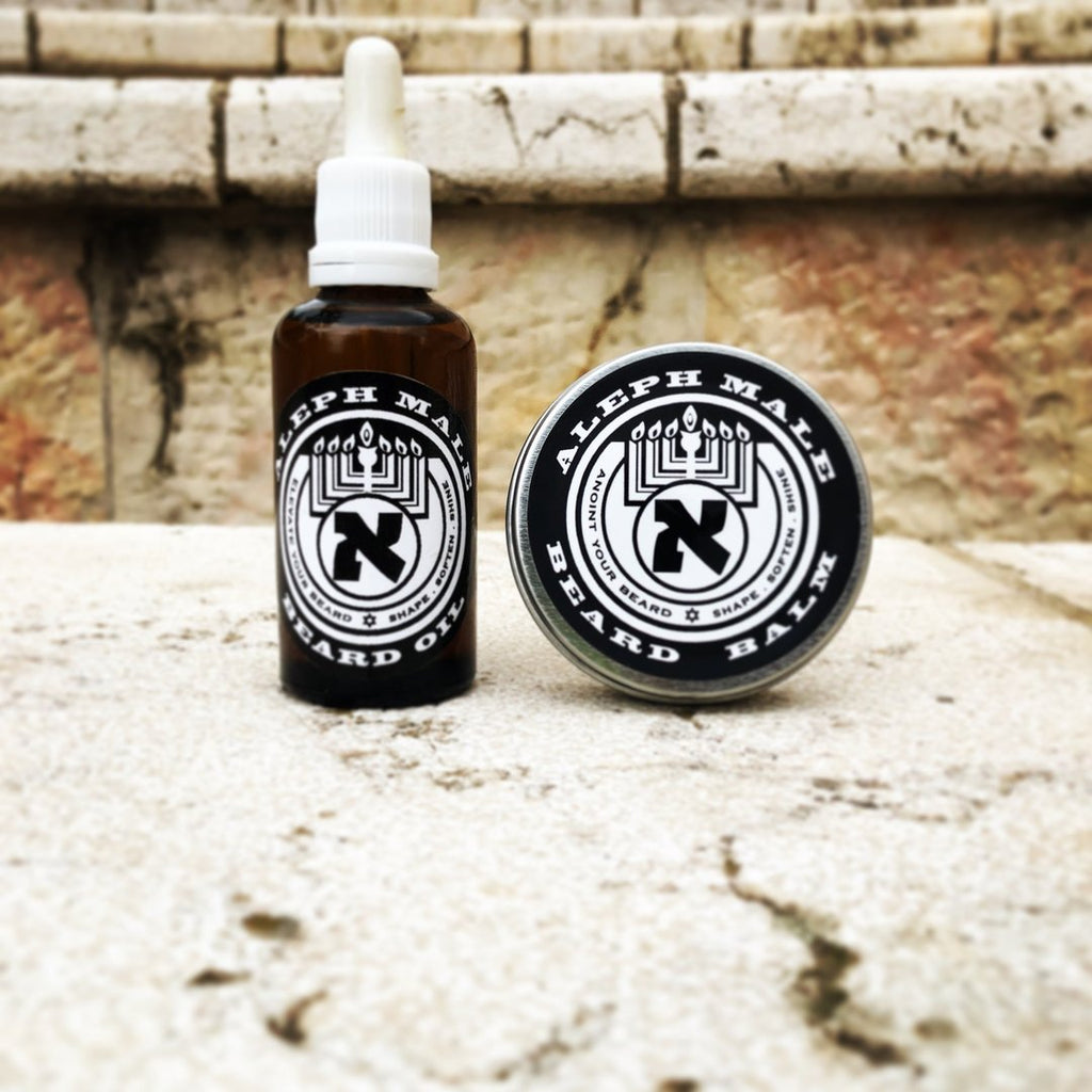 Aleph Male beard oil and beard balm combo — mix and match natural Jerusalem beard care products