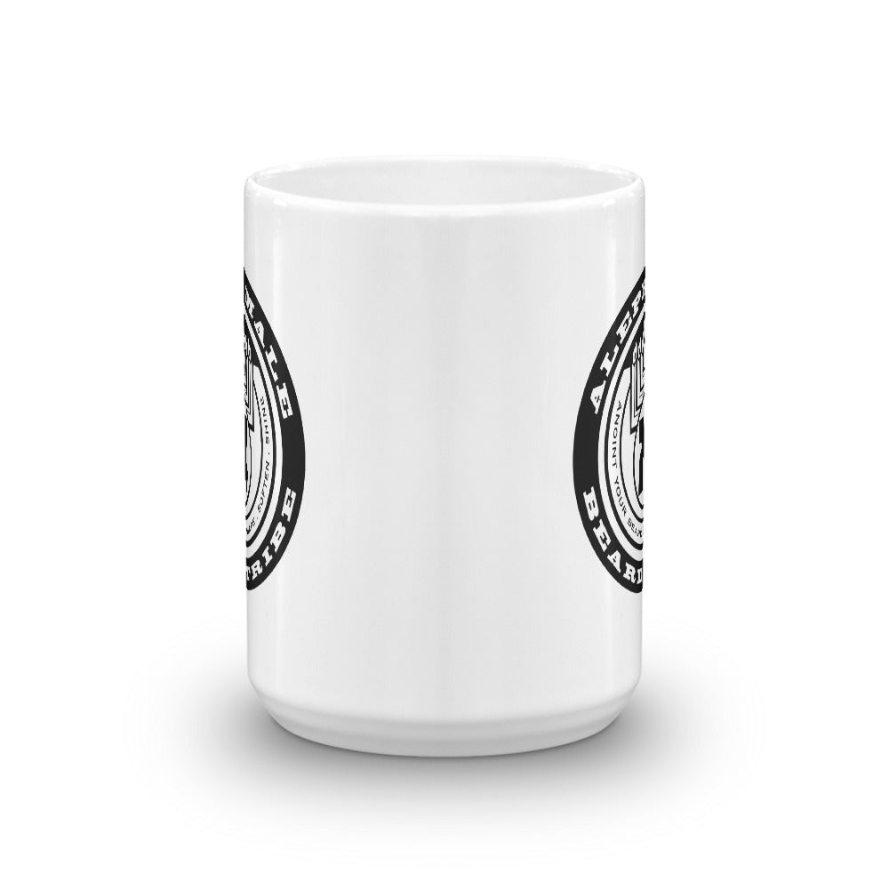 Aleph Male mug mockup — white glossy ceramic, perfect gift for beard lovers