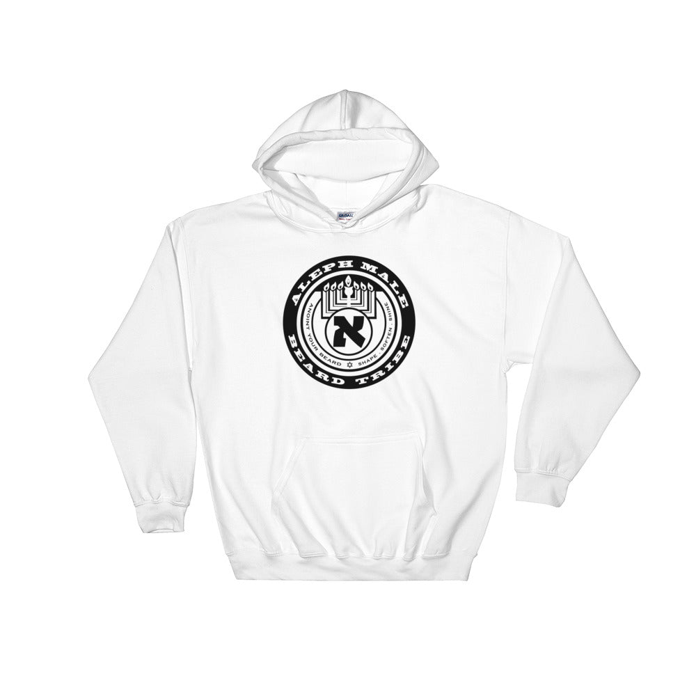 Aleph Male hoodie mockup — back view, soft and warm branded sweatshirt